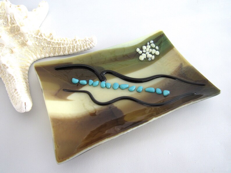 Seife Schale Ozean Strand Creme Turkis Braun Grosse Seife Seife Etsy