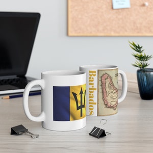 Vintage Barbados Map from 1823 Mug 11oz - Coffee, Tea, Hot Chocolate
