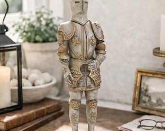 Medieval Knight Armor Statue, Vintage European Figurine Decor