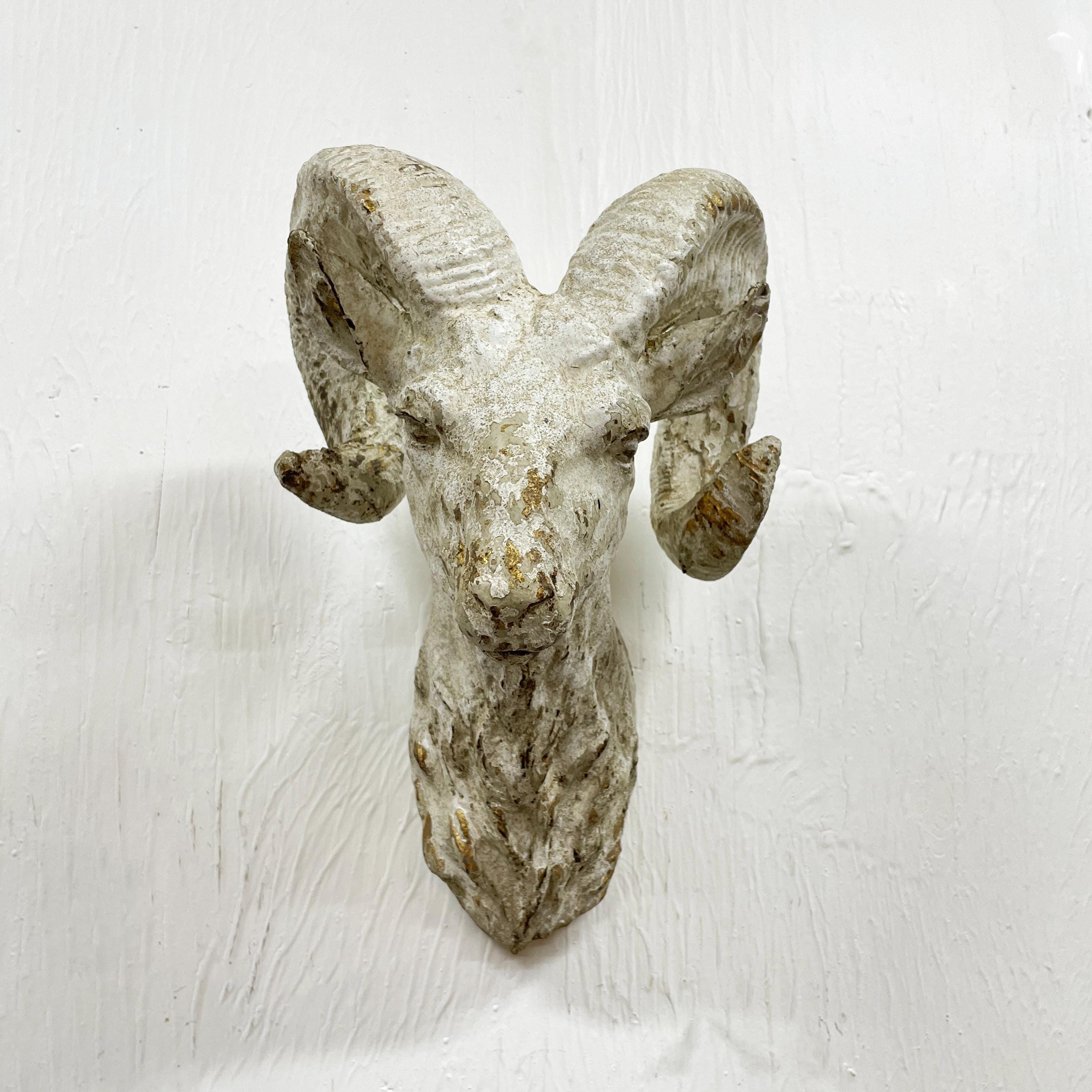 Rustic Ram Head Wall Decor – Vintage Farmhouse Animal Sculpture - Etsy