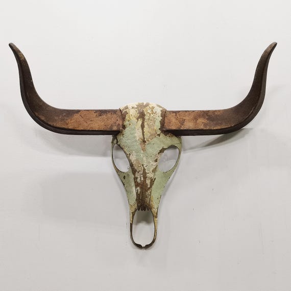 Rustic Metal Longhorn Skull: Western Farmhouse Wall Decor - Etsy 日本