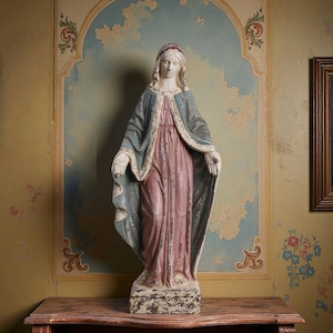 Antique Blessed Virgin Mary Statue - Etsy