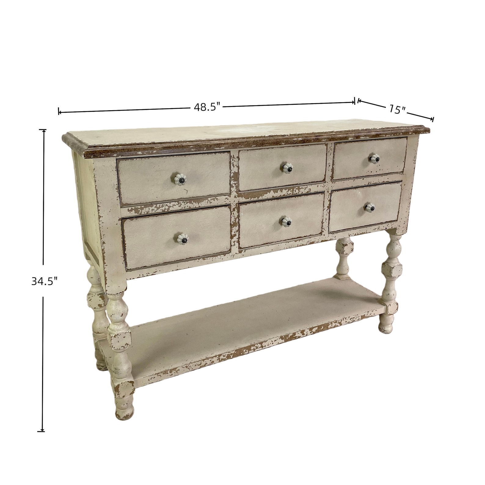 Farmhouse Console Table With Drawers, Distressed Entryway Table - Etsy