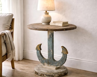 Rustieke ronde sokkeltafel