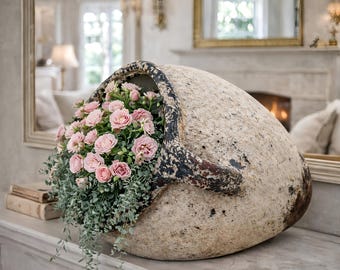 Vintage Rustic Stone Look Planter