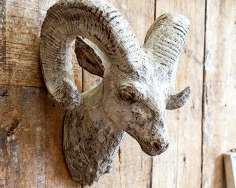 French Style Ram Head Wall Sculpture