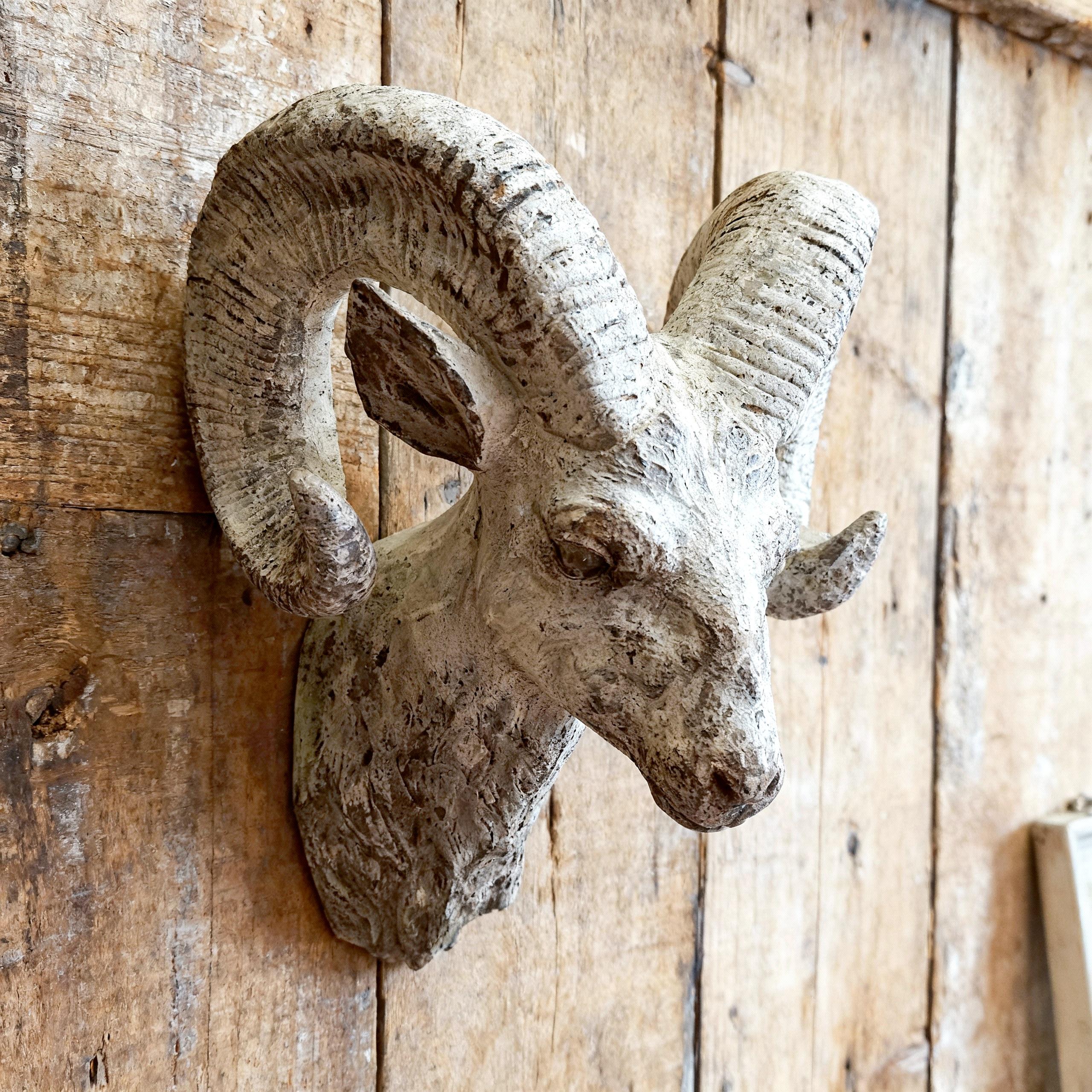 French Style Ram Head Wall Sculpture - Etsy