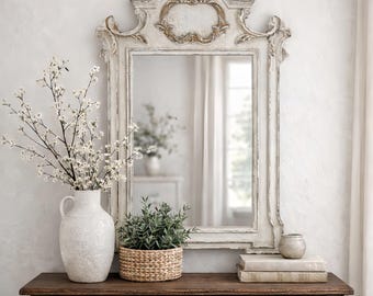French Country Wall Mirror, Vintage Accent Decor