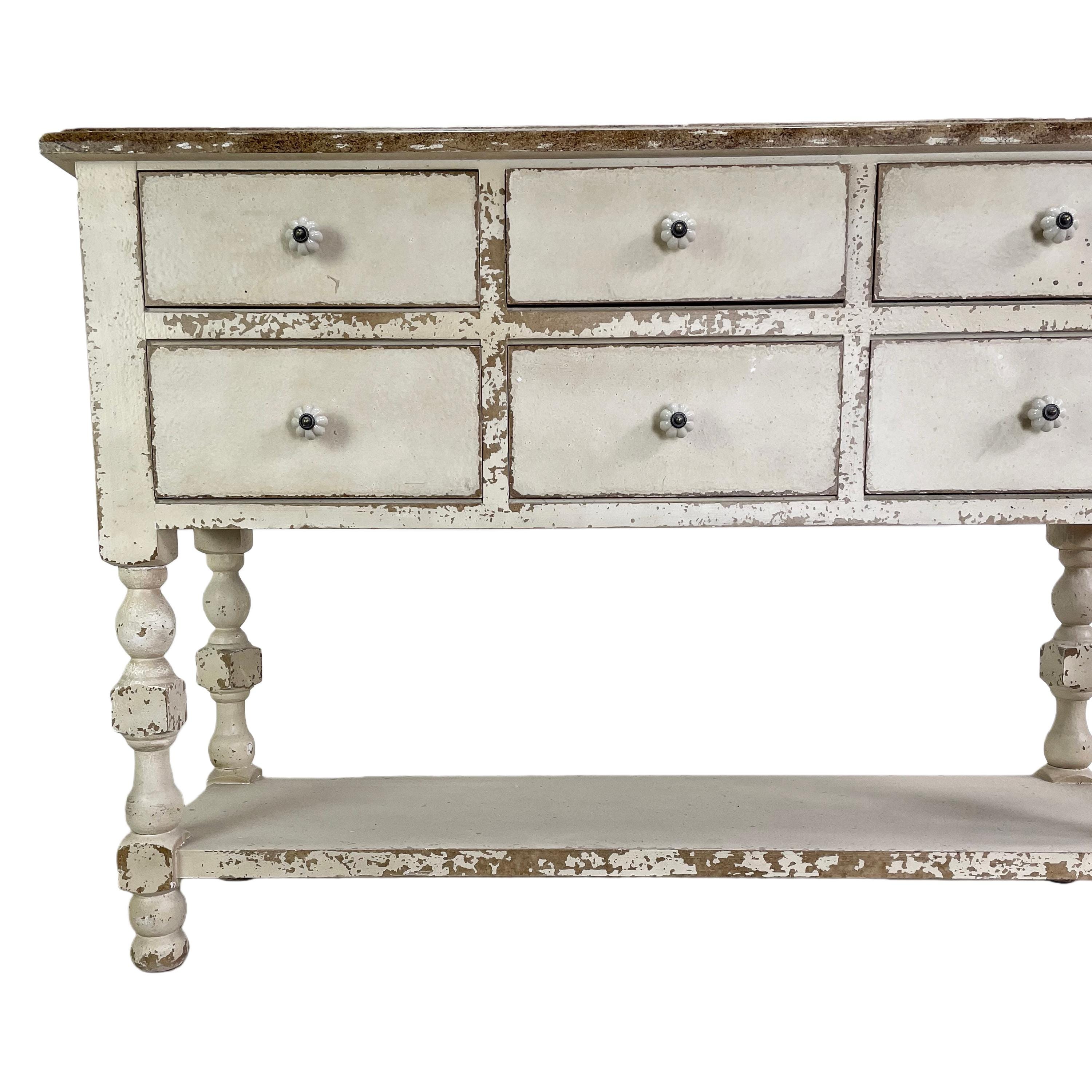 Farmhouse Console Table With Drawers, Distressed Entryway Table - Etsy