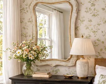 Decorative Wall Mirror, Vintage Farmhouse Accent