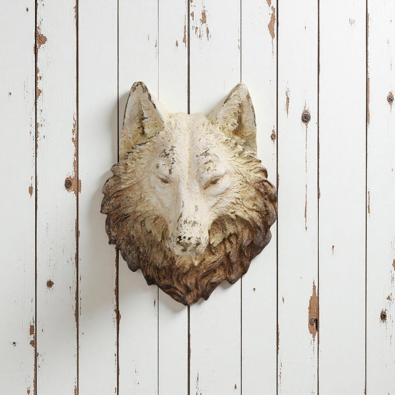Rustic Wolf Rustic Wolf Head Wall Mount: Vintage Woodland Cabin Decor - Etsy
