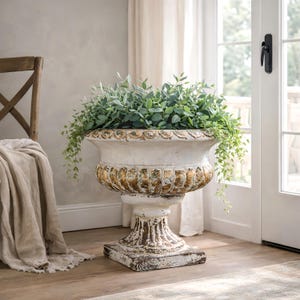 Vintage French Urn Planter with Pedestal Base