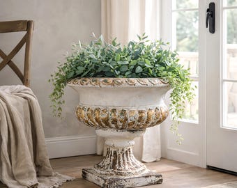 Vintage French Urn Planter with Pedestal Base
