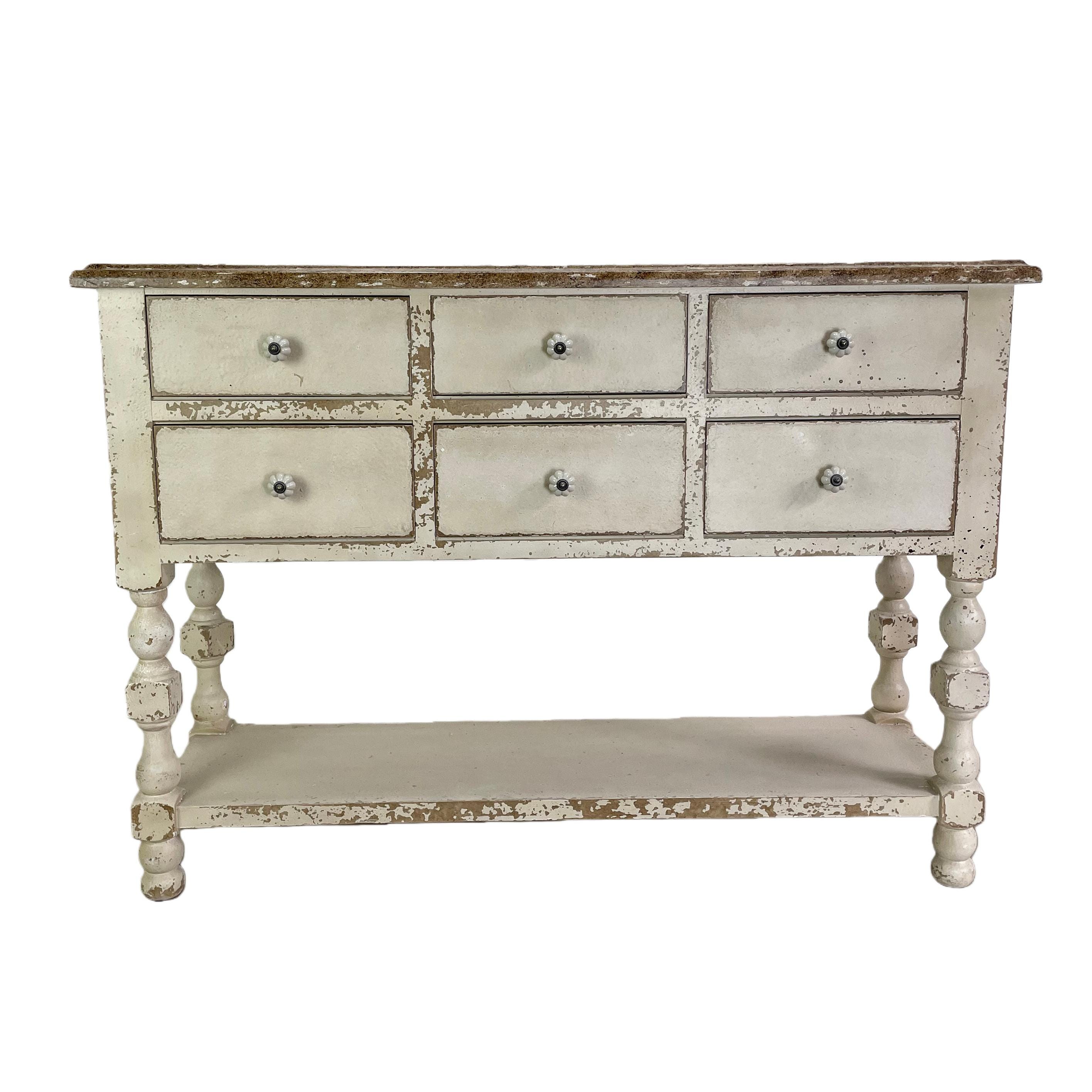 Farmhouse Console Table With Drawers, Distressed Entryway Table - Etsy