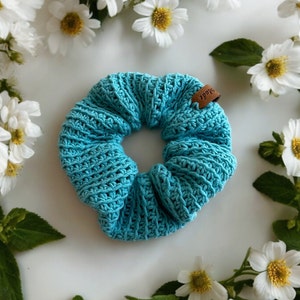 Baby blue scrunchie | Hair tie | Handmade | Crochet accessory | Hair band | Hair Accessory | Hair Scrunchie for Women