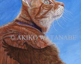 Akiko ORIGINAL 11x14 Painting Orange Tabby Cat