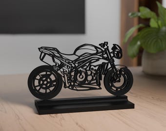 Speed Triple R Model, Personalisable, 3d Print, Gift for Motorcycle Lover, Silhouette, PLA, Motorcycle Fanatic, Cake Topper, true to detail