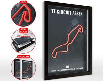 TT Circuit Assen 3D Poster, Made in Germany, MotoGP Wall Decoration, High Quality PVC Print, MotoGP Track, Motorsport, Detailed, Wall Art