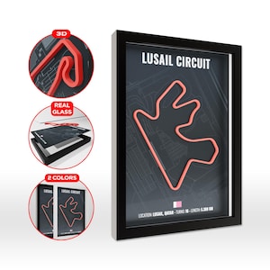 Lusail Circuit 3D Poster, Made in Germany, MotoGP Wall Decoration, High Quality Print, MotoGP Track, Motorsport, Wall Art, Gift idea
