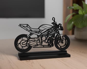 Street Triple 675 R Model, Personalisable, 3d Print, Gift for Motorcycle Lover, Silhouette, PLA, Motorcycle Fanatic, Cake Topper