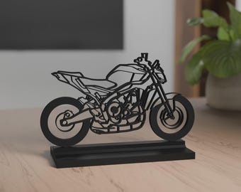 MT 09 Model, Personalisable, 3d Print, Gift for Motorcycle Lovers, Silhouette, PLA, Motorcycle Fanatic, Cake Topper, True to detail