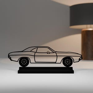 1970s Challenger RT model, Personalisable, 3d print, silhouette, AAA quality, gift for car enthusiasts, car crazy, decoration, Cake Topper