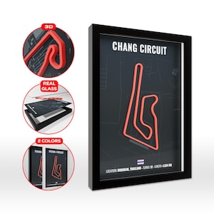 Chang Circuit 3D Poster, Made in Germany, MotoGP Wall Decoration, High Quality Print, MotoGP Track, Motorsport, Wall Art, Gift idea