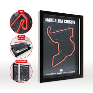 Mandalika Circuit 3D Poster, Made in Germany, MotoGP Wall Decoration, High Quality Print, MotoGP Track, Motorsport, Wall Art, Gift idea