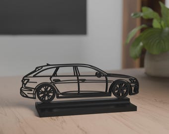 A6 Avant model, Personalisable, 3d Print, gift for car lovers, silhouette, car crazy, decoration, 3d print, Cake Topper, true to detail