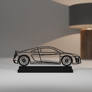 R8 V10 Plus model, Personalisable, 3d Print, gift for car lovers, silhouette, car crazy, decoration, 3d print, Cake Topper, true to detail