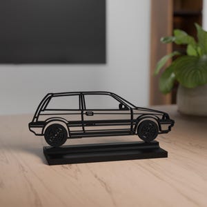 Civic Hatchback Modell, Personalisierbar, 3d Druck, Geschenk Autoliebhaber, Silhouette, Auto Verrückt, Dekoration, Detailgetreu