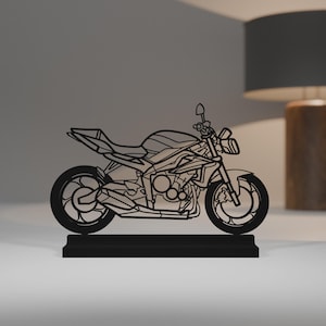 Street Triple 675 R Model, Personalisable, 3d Print, Gift for Motorcycle Lover, Silhouette, PLA, Motorcycle Fanatic, Cake Topper
