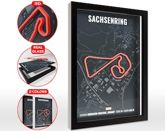 Sachsenring 3D Poster, Made in Germany, MotoGP Wall Decoration, High Quality Print, MotoGP Track, Motorsport, Wall Art, Gift idea