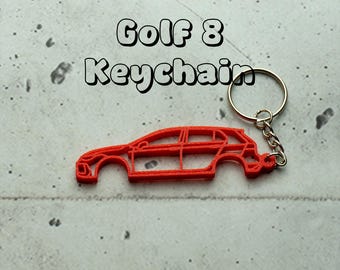 Golf 8 GTI key ring, gift car lover, silhouette, car crazy, key ring, accessory, car gift idea