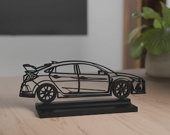 Civic Type R model, Personalisable, 3d print, gift car lover, silhouette, car crazy, decoration, detailed, cake topper
