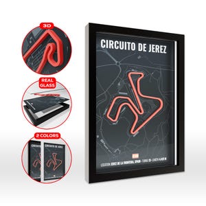 Circuito de Jerez 3D Poster, Made in Germany, MotoGP Wall Decoration, High Quality Print, MotoGP Track, Motorsport, Wall Art, Gift idea