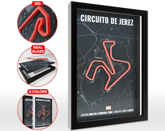 Circuito de Jerez 3D Poster, Made in Germany, MotoGP Wall Decoration, High Quality Print, MotoGP Track, Motorsport, Wall Art, Gift idea