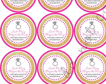 INSTANT DOWNLOAD / Last Fling Before the Ring Bachelorette Party Weekend 2" printable Party / Cupcake Topper / Stickers / Thank You Tag