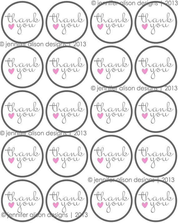 instant download thank you heart 2 printable party