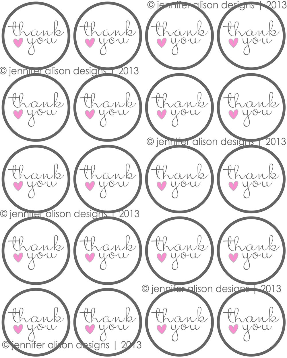Instant Download Thank You Heart 2 Printable Party Etsy
