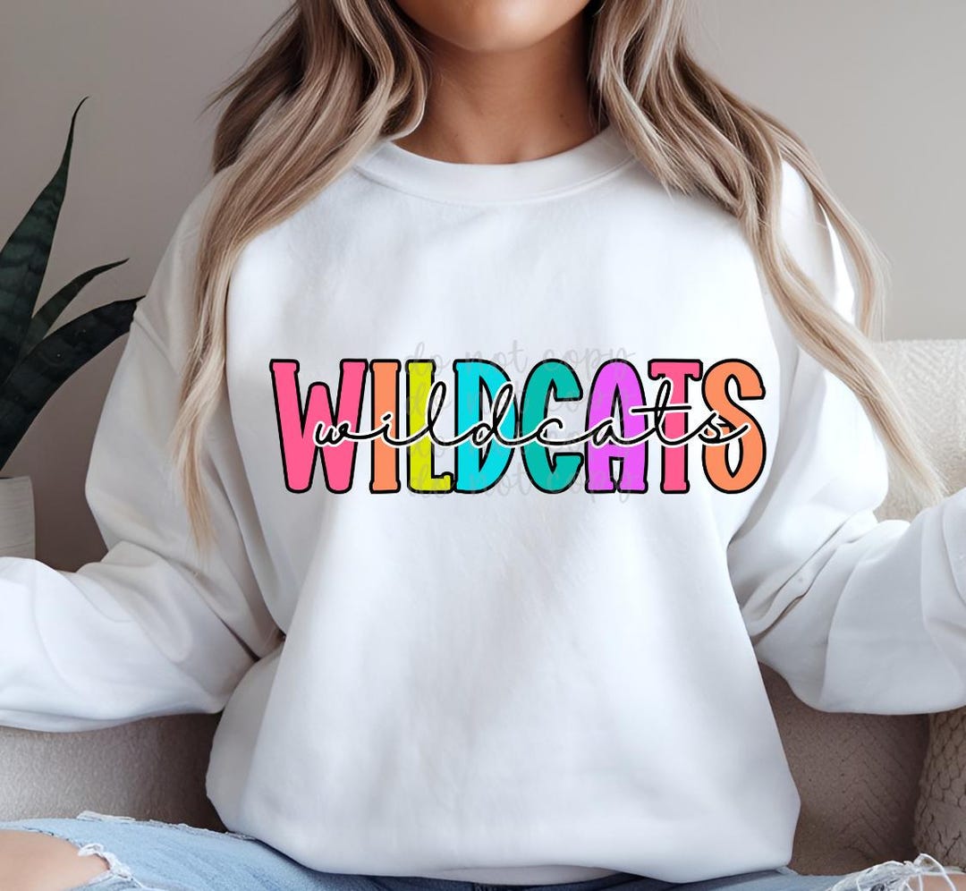 Colorful Wildcats Mascot PNG: School Pride Design (digital Download) - Etsy