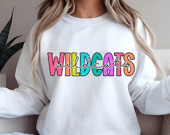 Colorful Wildcats Mascot PNG: School Pride Design (Digital Download)