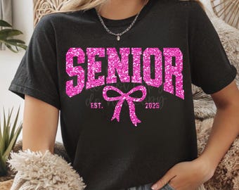 Classe senior del 2025 Coquette Pink Bow PNG (download digitale)