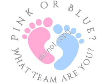 INSTANT DOWNLOAD Gender Reveal Party, Pink or Blue What Team are You?,  Thank You Stickers, Tags, Labels Printed DIY Tags Printable File