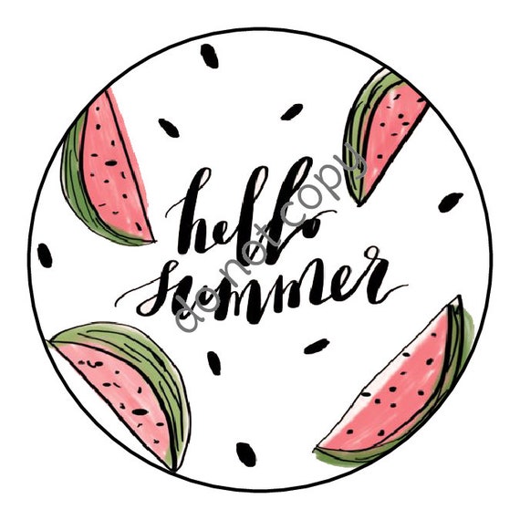 INSTANT DOWNLOAD Hello Summer Watermelon Thank You Stickers, Tags, Labels Printed DIY Teacher Gift Tags Il_570xn