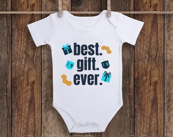 Best Gift Ever, Hanukkah Outfit, 1st Hanukkah Shirt, Menorah Outfit Baby Infant Bodysuit One piece Infant Shirt