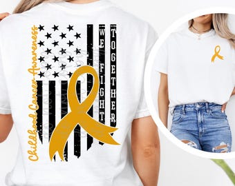 Gold Ribbon Childhood Cancer Awareness PNG: Clipart Digital Download
