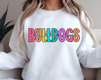bulldog png | colorful mascot design png |  School Mascot Pride | PNG file for sublimation dtf | school mascot png