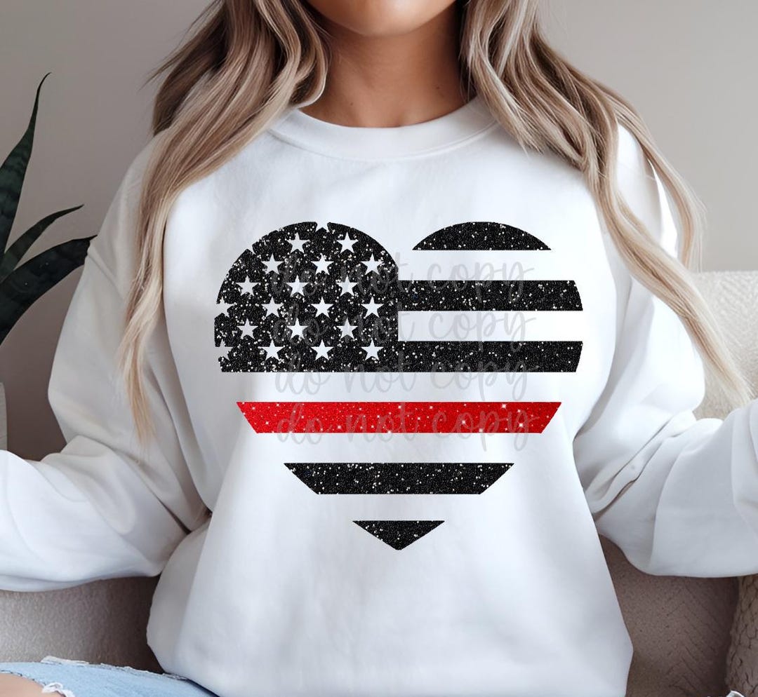 Thin Red Line Heart PNG: Firefighter Design (digital Download) - Etsy