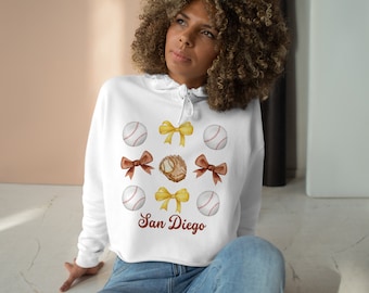 Sudadera con capucha corta de béisbol de San Diego